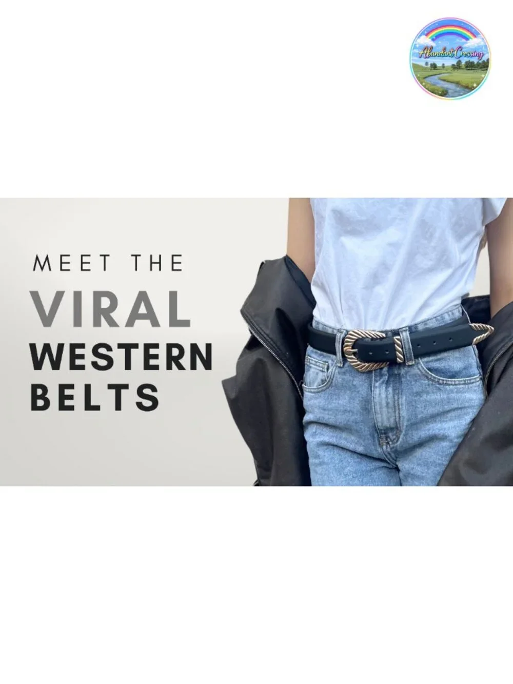 Chunky Gold Western Belt Buckle 2-Pack PU Leather Cowgirl Belts